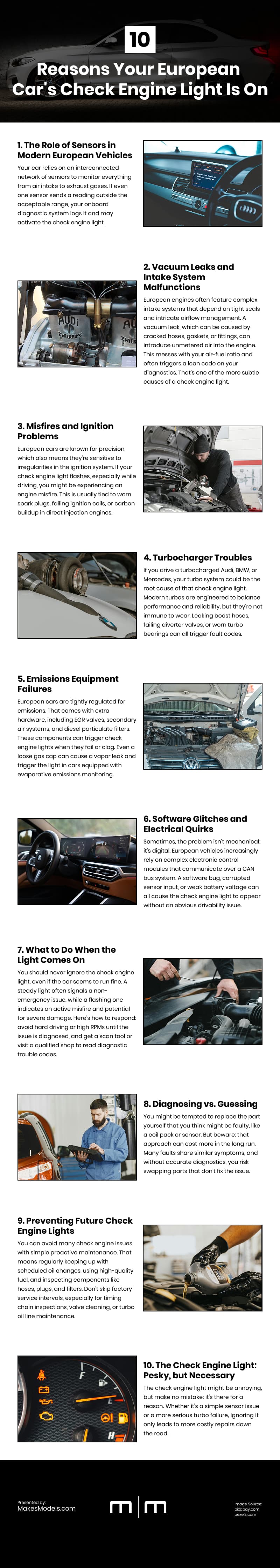 10 Reasons Your European Car's Check Engine Light Is On Infographic 10 Reasons Your European Car's Check Engine Light Is On Infographic