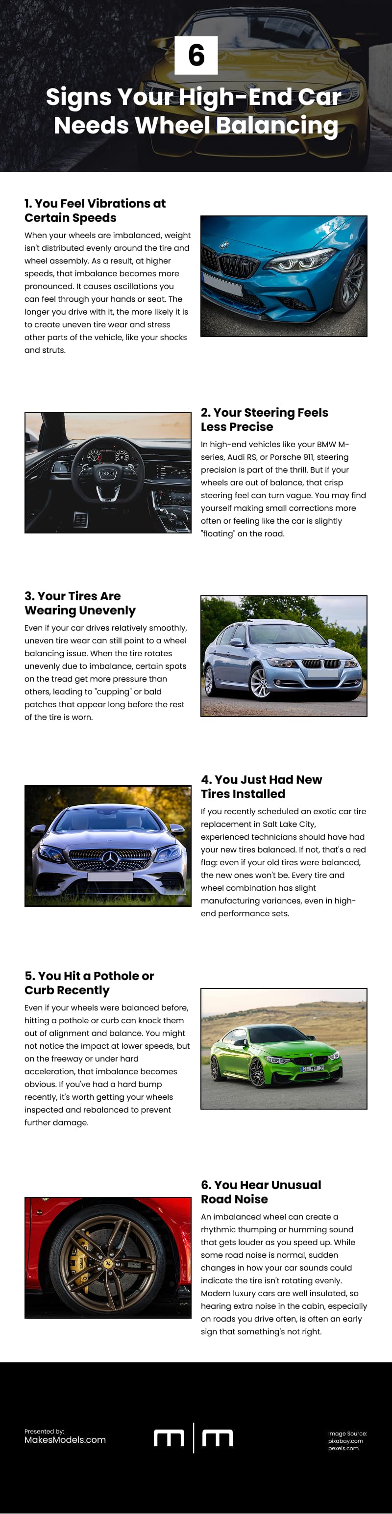 6 Signs Your High-End Car Needs Wheel Balancing Infographic